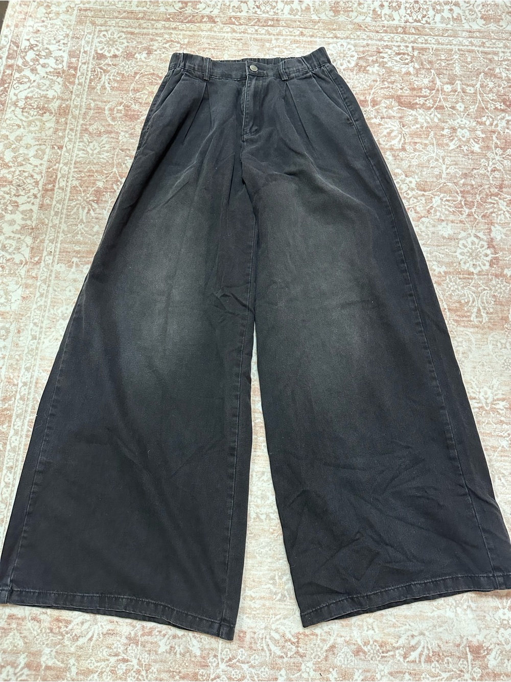 Oversized Wide Leg Black Jeans  - 33” Inseam High-Waist - Picture 6 of 15